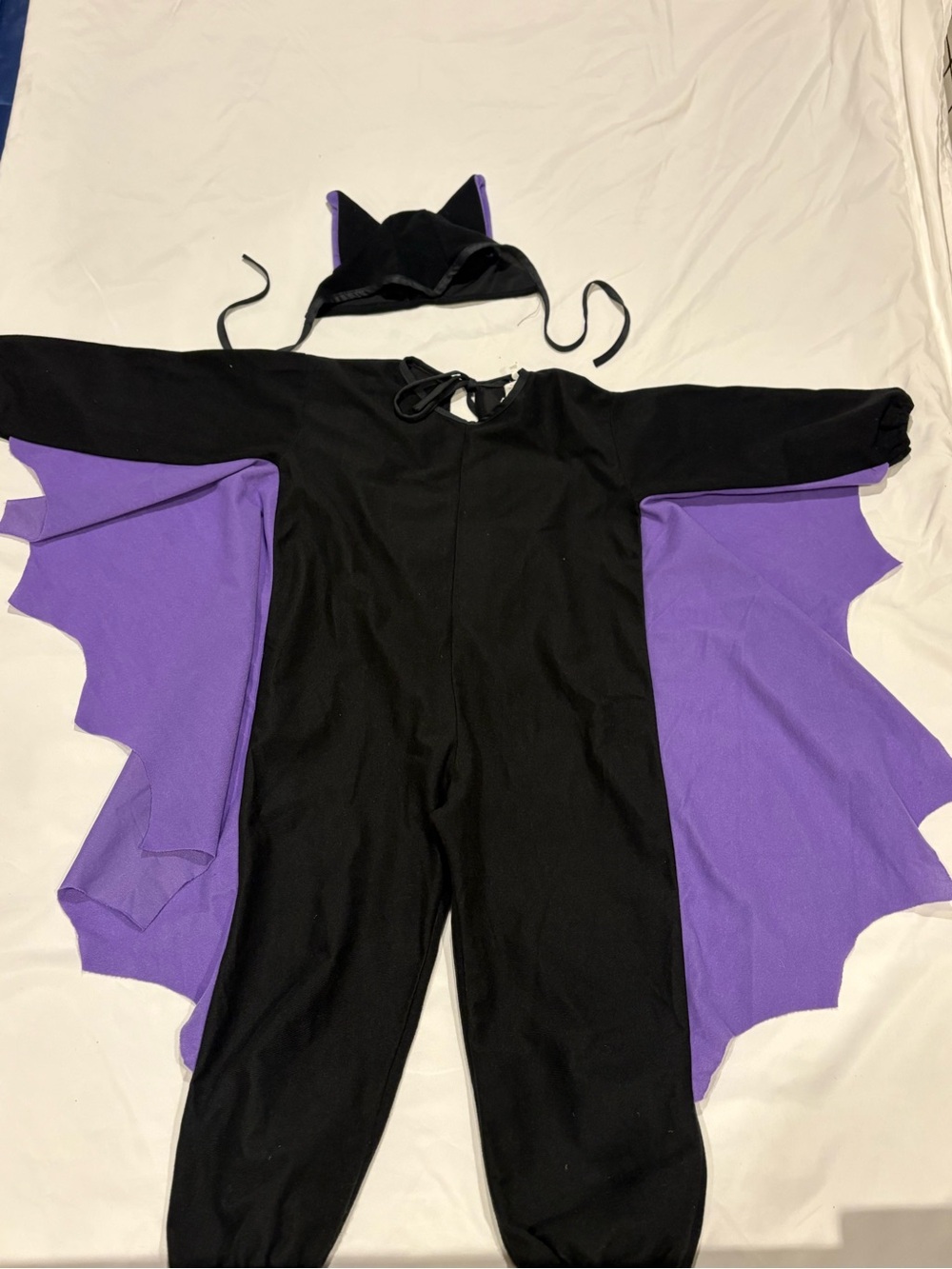 Kids Black and Purple Bat Costume with Hat size 4-6